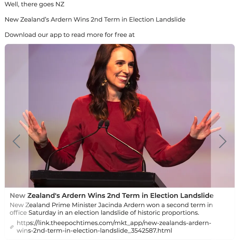 anti jacinda parler post