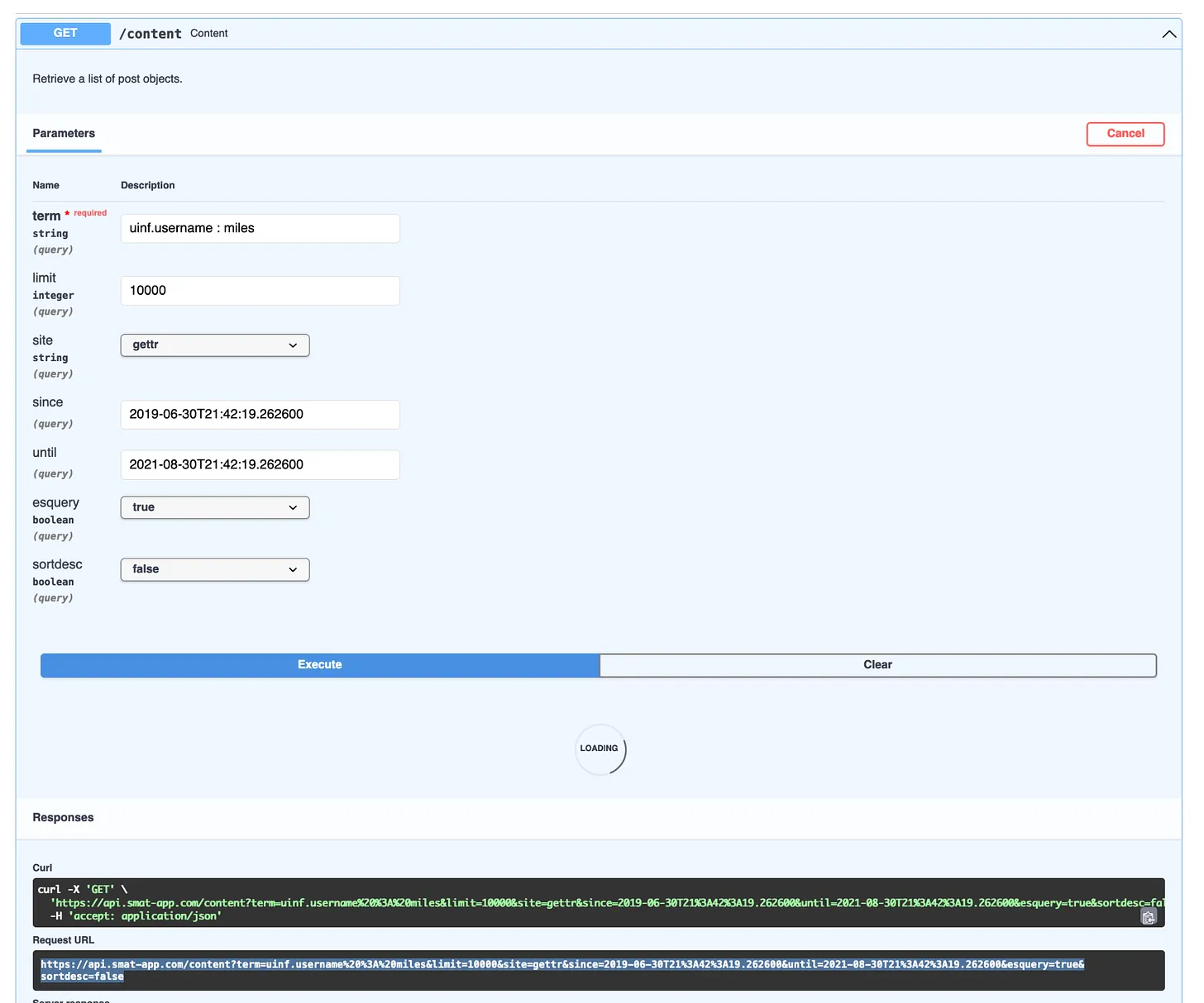 point and click open measures api interface